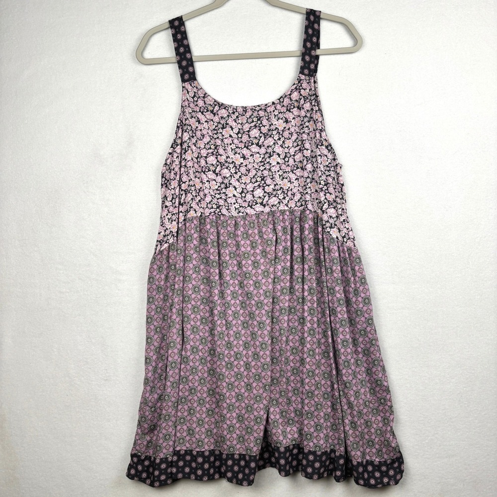 Simply Vera Vera Wang Dress Womens XL Rayon Mixed Print Sleeveless Mini